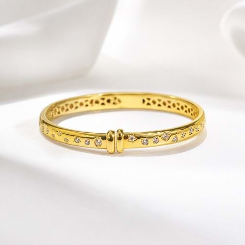 SIVAMA TAŞLI GOLD KELEPÇE