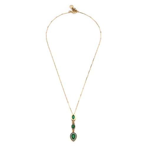 Upside Down Zirkon Taş Damla Charm Altın Kaplama Zincir Kolye
