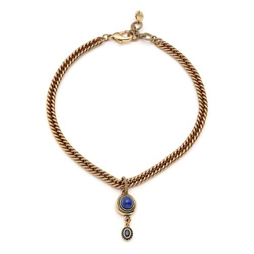 Eye Drop Lapis Charm Zincir Kolye