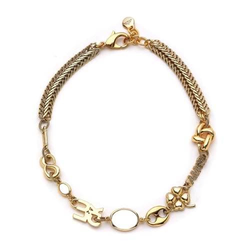Illume Luck, Infinity ve Clover Charm Altın Kaplama Zincir Kolye