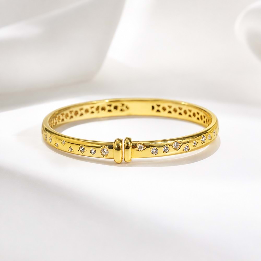 SIVAMA TAŞLI GOLD KELEPÇE