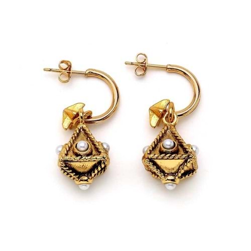 Satya İnci Charm Delikli Küpeler