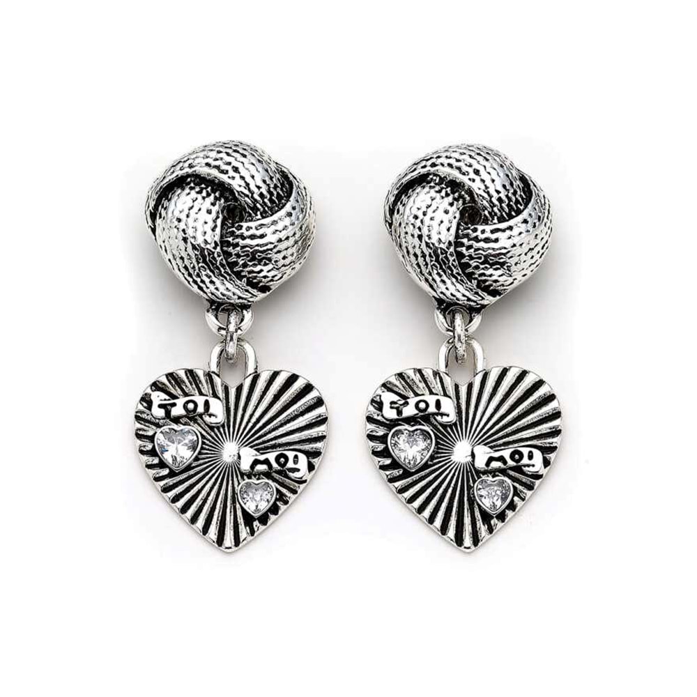 Sonic Kalp Charm Gümüş Kaplama Klipsli Küpe
