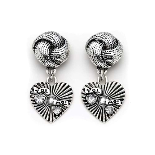 Sonic Kalp Charm Gümüş Kaplama Klipsli Küpe