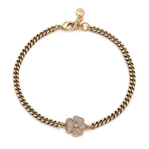 Blessed Choker Altın Kaplama Yonca Zirkon Zincir Kolye