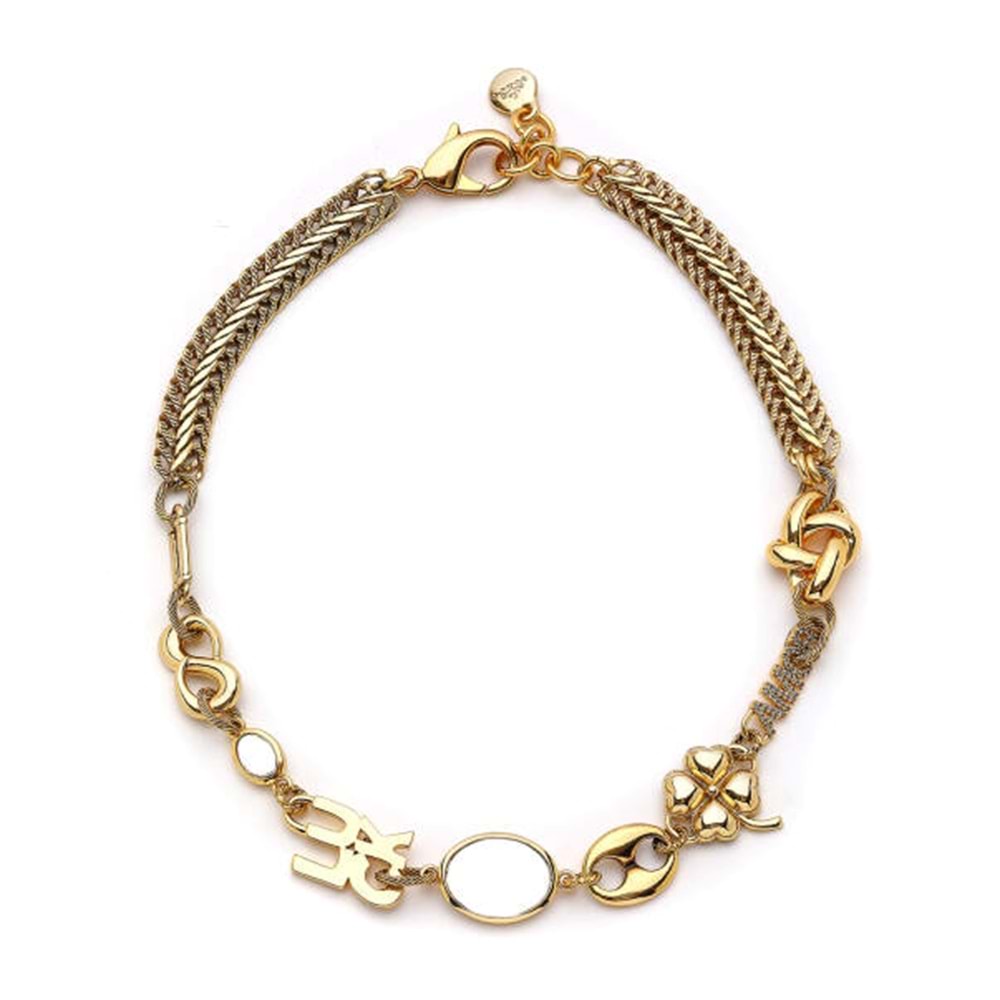 Illume Luck, Infinity ve Clover Charm Altın Kaplama Zincir Kolye